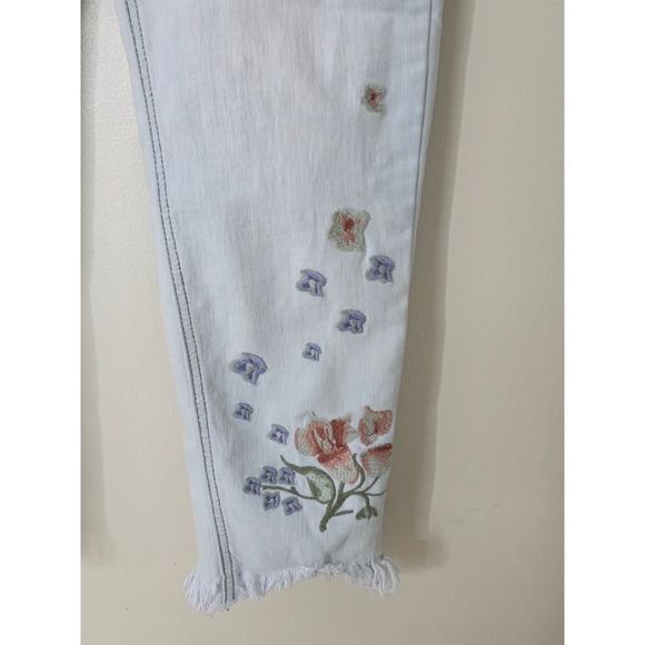 Indigo Thread Co Womens Ankle Jeans 10 Embroidered Mid Rise - Picture 3 of 10